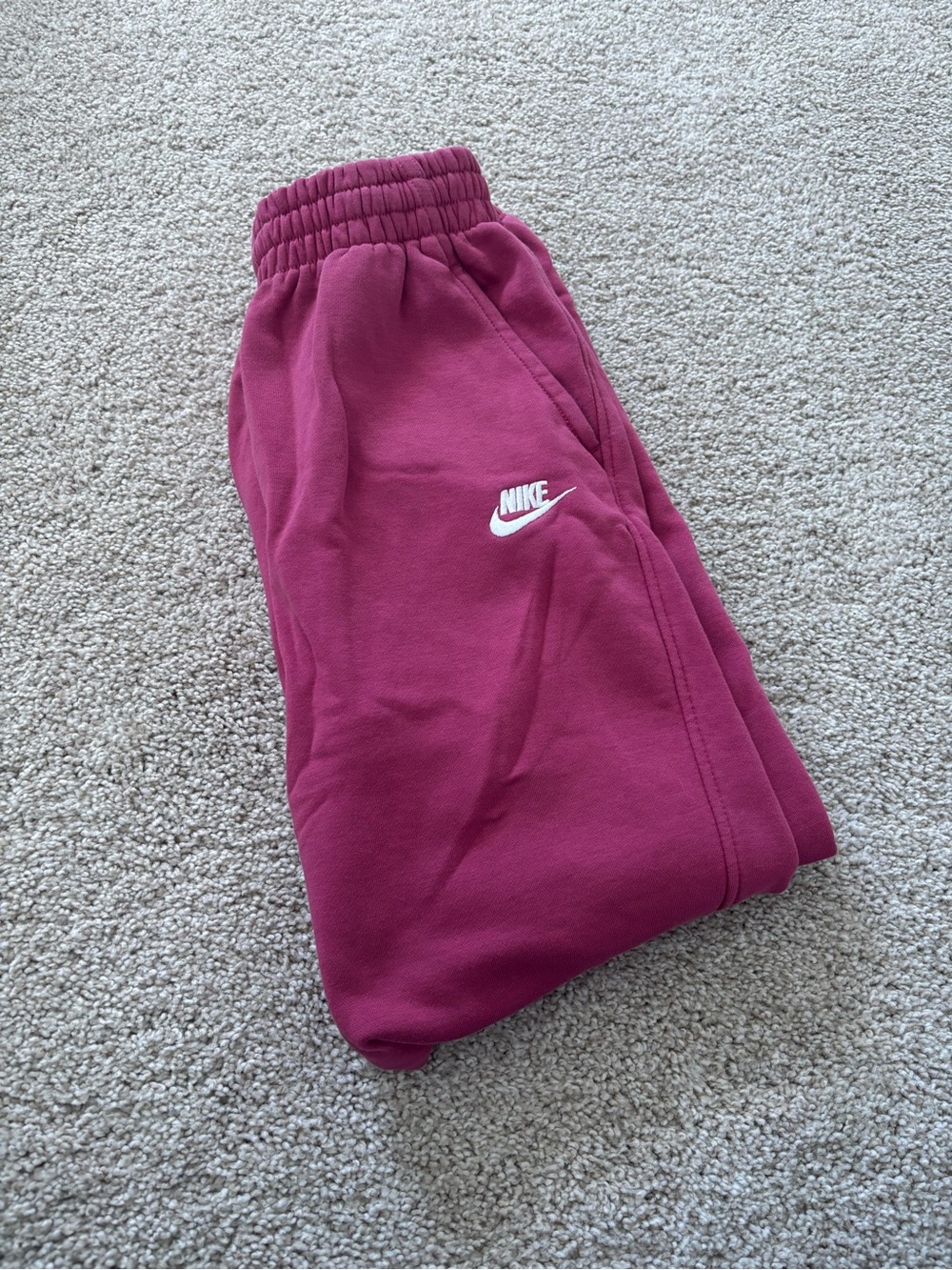 Nike women Burgundy Sweatpants with White Logo